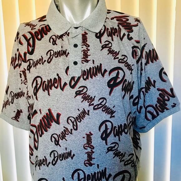 SALE!  NWT PAPER DENIM & CLOTH Polo Style Logo SHIRT 2X - Picture 3 of 7